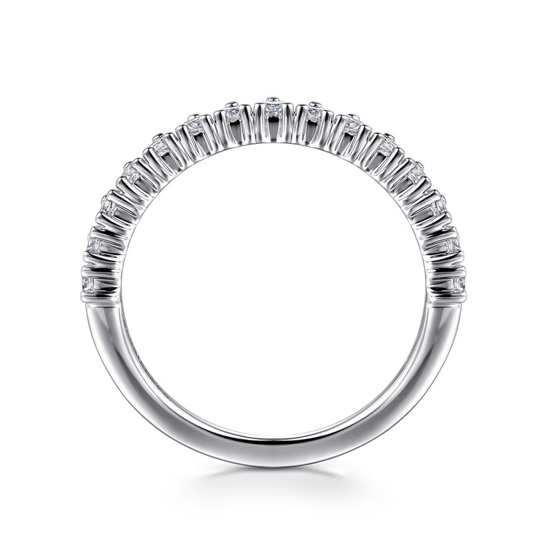 Straight Wedding Ring in 14k White Gold with Round Natural Diamond at Gabriel & Co. - Shot 2