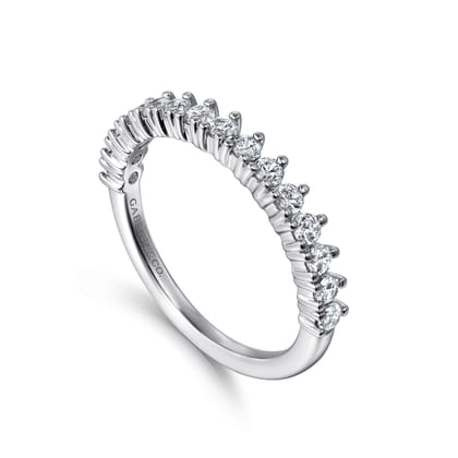 14K White Gold Round Diamond Anniversary Band