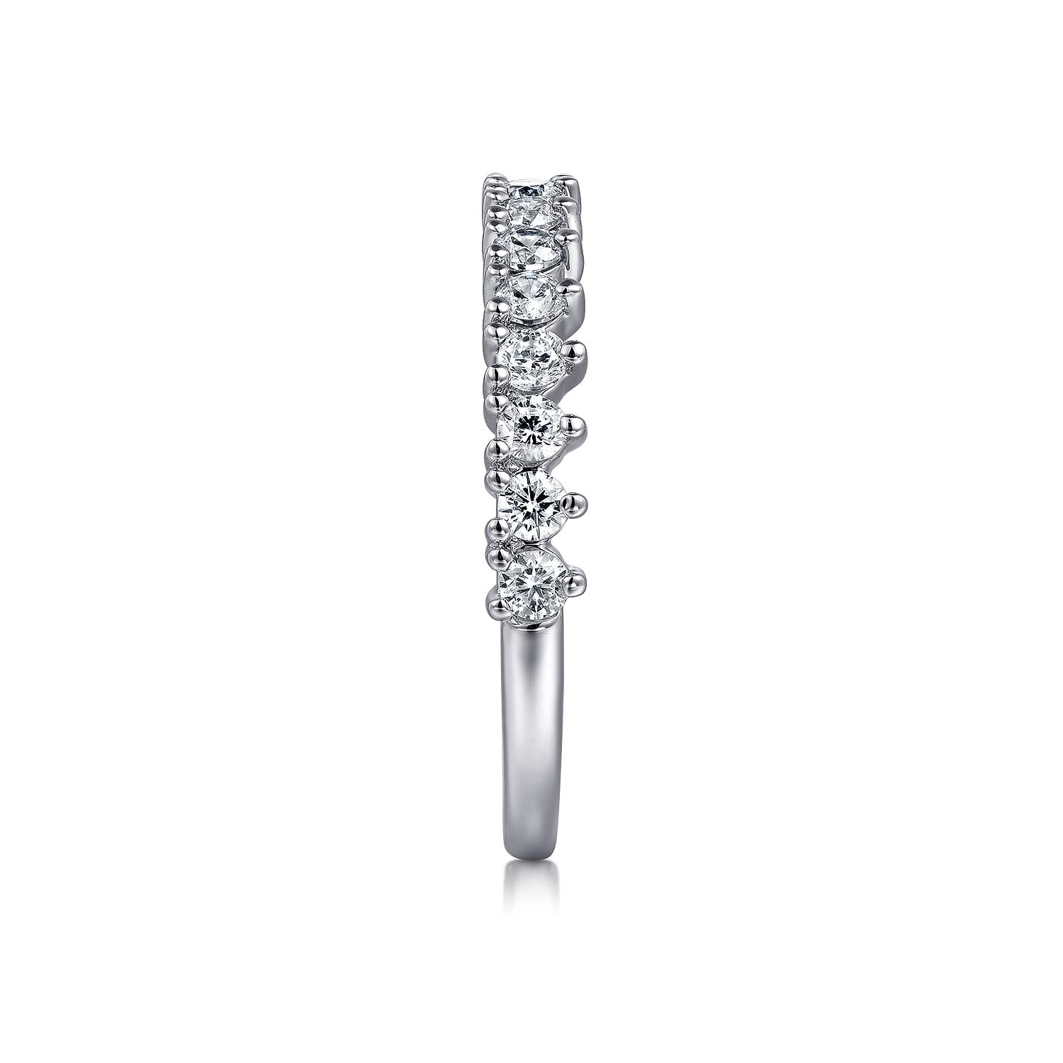 Straight Wedding Ring in 14k White Gold with Round Natural Diamond at Gabriel & Co. - Shot 4