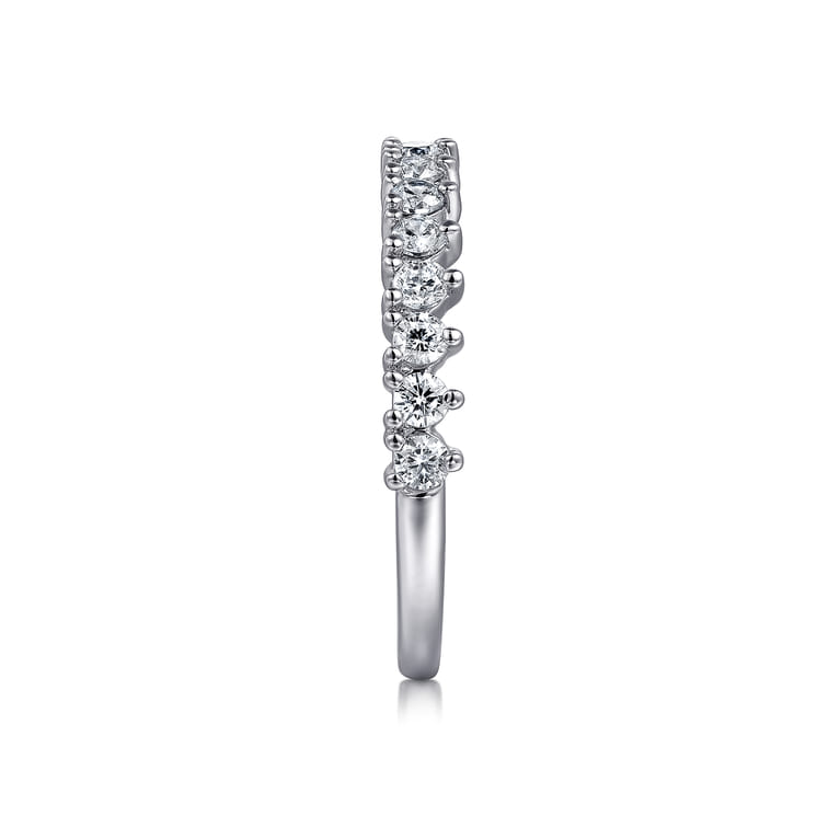 Straight Wedding Ring in 14k White Gold with Round Natural Diamond at Gabriel & Co. - Shot 4