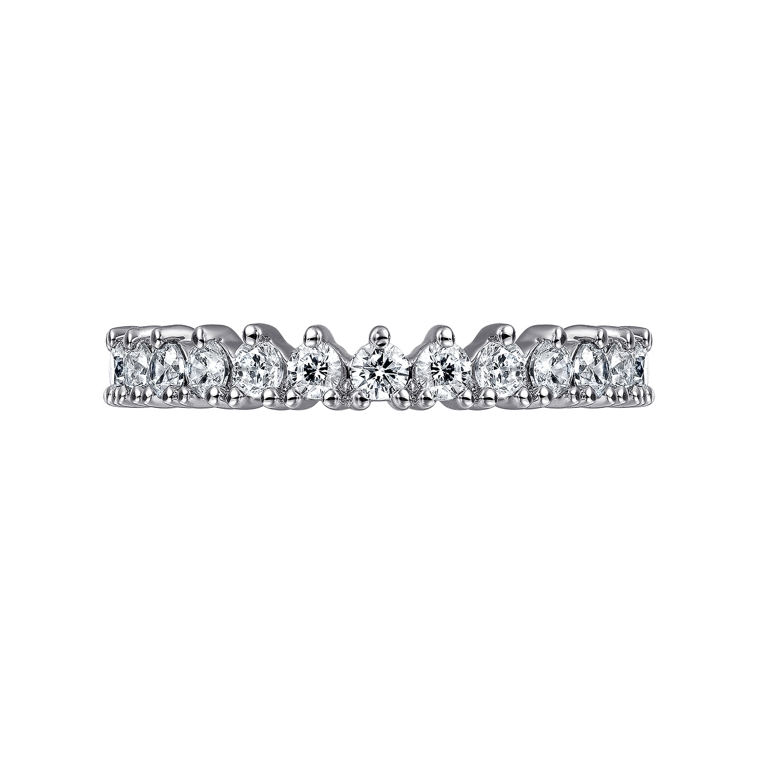 Straight Wedding Ring in 14k White Gold with Round Natural Diamond at Gabriel & Co. - Shot 6