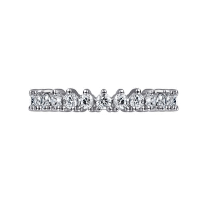 14K White Gold Round Diamond Anniversary Band