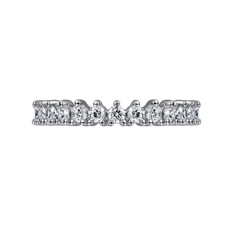 Straight Wedding Ring in 14k White Gold with Round Natural Diamond at Gabriel & Co. - Shot 6