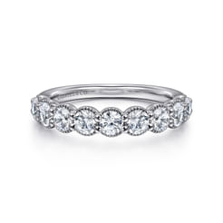 14K White Gold Round Diamond Anniversary Band