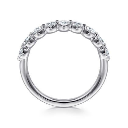 14K White Gold Round Diamond Anniversary Band