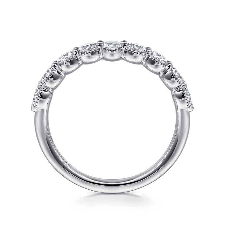 Fancy Wedding Ring in 14k White Gold with Round Natural Diamond at Gabriel & Co. - Shot 2