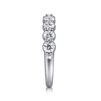 14K White Gold Round Diamond Anniversary Band