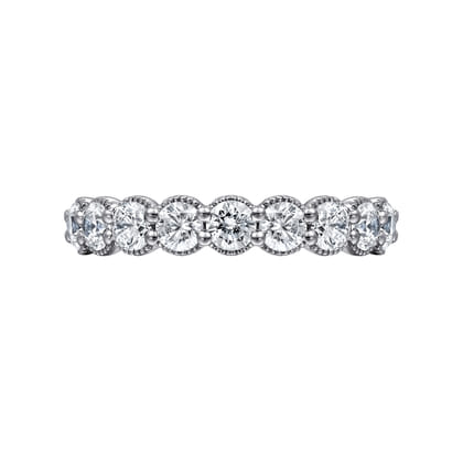 14K White Gold Round Diamond Anniversary Band