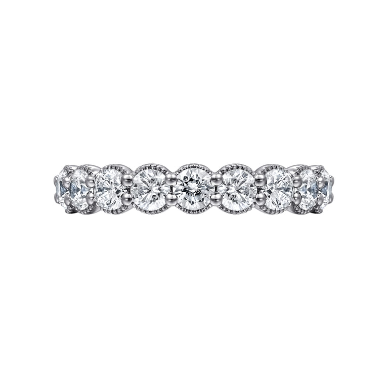 Fancy Wedding Ring in 14k White Gold with Round Natural Diamond at Gabriel & Co. - Shot 6