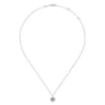 14K White Gold Round Diamond Cluster Pendant Necklace with Bujukan Frame - 0.1 ct