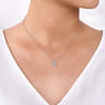 14K White Gold Round Diamond Cluster Pendant Necklace with Bujukan Frame - 0.1 ct