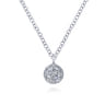 14K White Gold Round Diamond Cluster Pendant Necklace - 0.13 ct