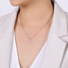 14K White Gold Round Diamond Cluster Pendant Necklace - 0.13 ct