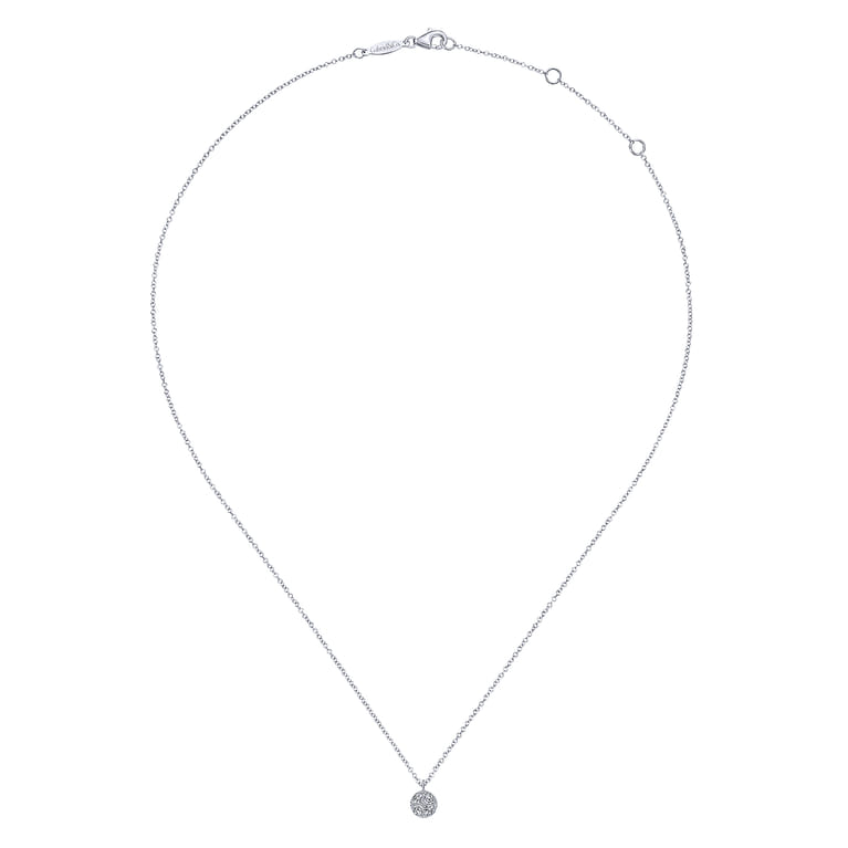 14K White Gold Round Diamond Cluster Pendant Necklace - 0.24 ct - Shot 2