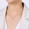 14K White Gold Round Diamond Cluster Pendant Necklace - 0.24 ct
