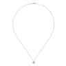 14K White Gold Round Diamond Cluster Pendant Necklace - 0.35 ct
