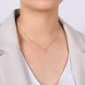 14K White Gold Round Diamond Cluster Pendant Necklace - 0.35 ct