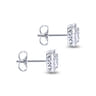 14K White Gold Round Diamond Cushion Halo Stud Earrings - 0.6 ct