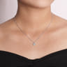 14K White Gold Round Diamond Disc Pendant Necklace - 0.25 ct