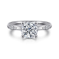 14K White Gold Round Diamond Engagement Ring