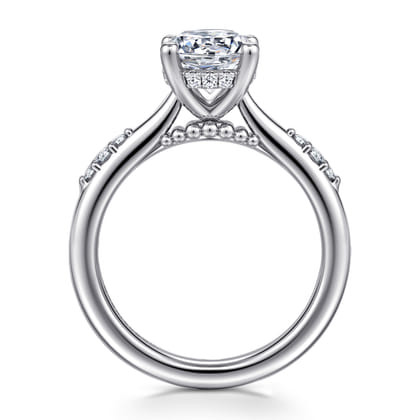 14K White Gold Round Diamond Engagement Ring