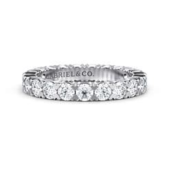 14K White Gold Round Diamond Eternity Band