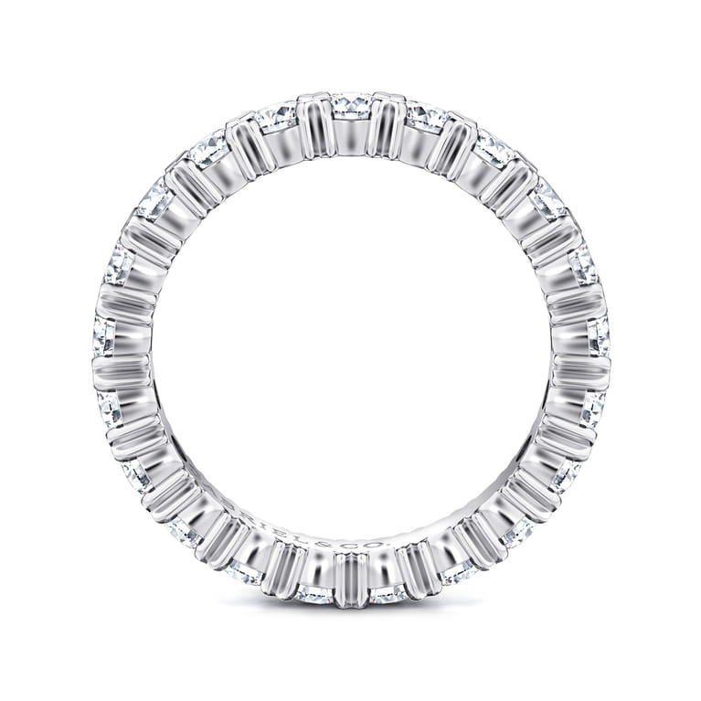 Eternity Band Wedding Ring in 14k White Gold with Round Natural Diamond at Gabriel & Co. - Shot 2
