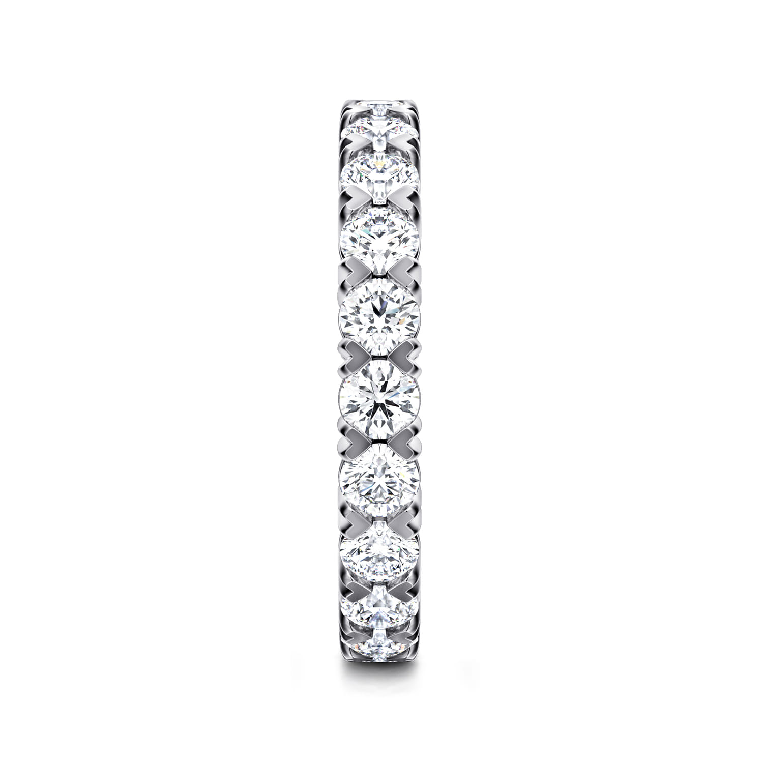 Eternity Band Wedding Ring in 14k White Gold with Round Natural Diamond at Gabriel & Co. - Shot 4