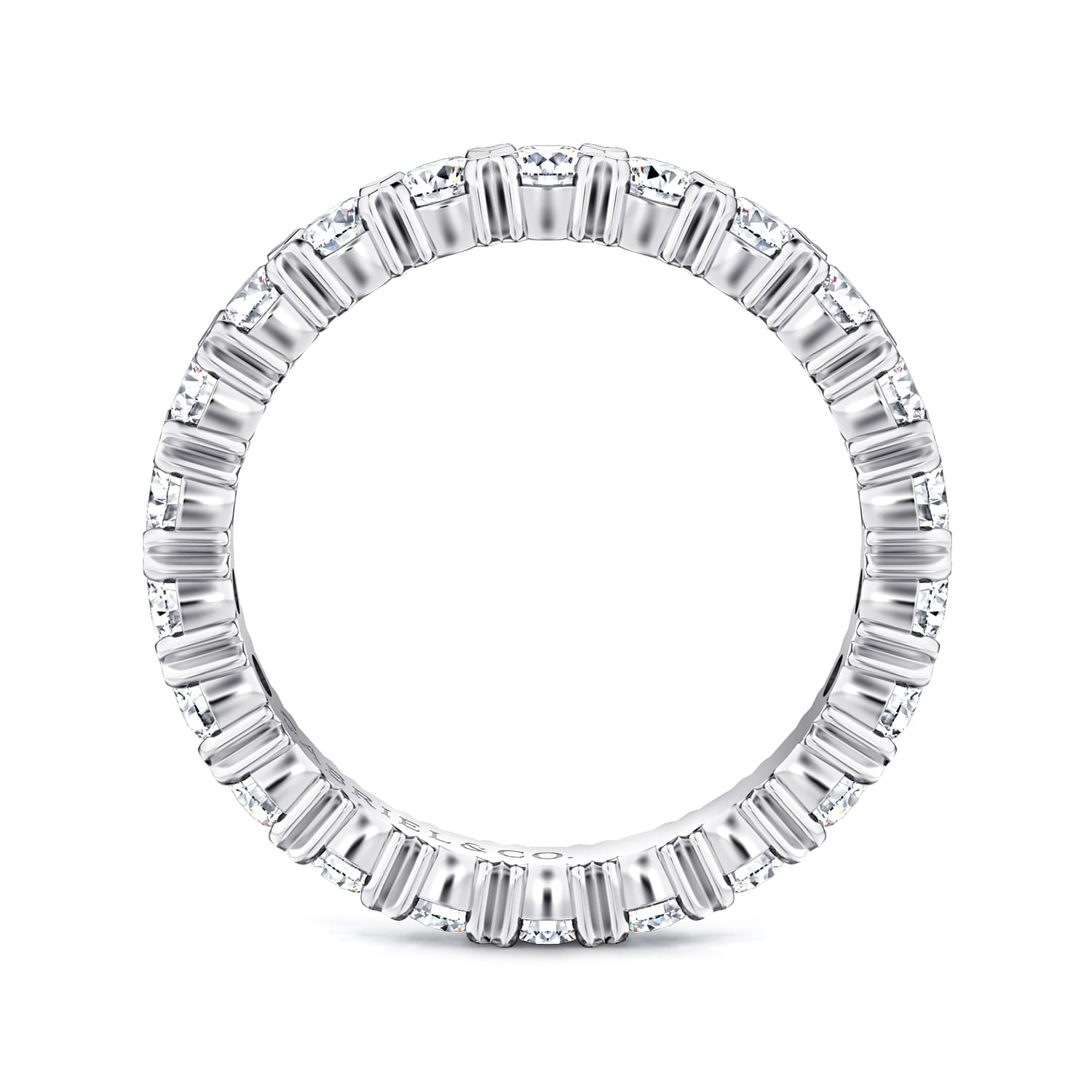 Eternity Band Wedding Ring in 14k White Gold with Round Natural Diamond at Gabriel & Co. - Shot 2