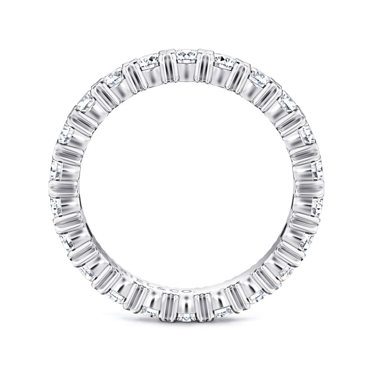 Eternity Band Wedding Ring in 14k White Gold with Round Natural Diamond at Gabriel & Co. - Shot 2