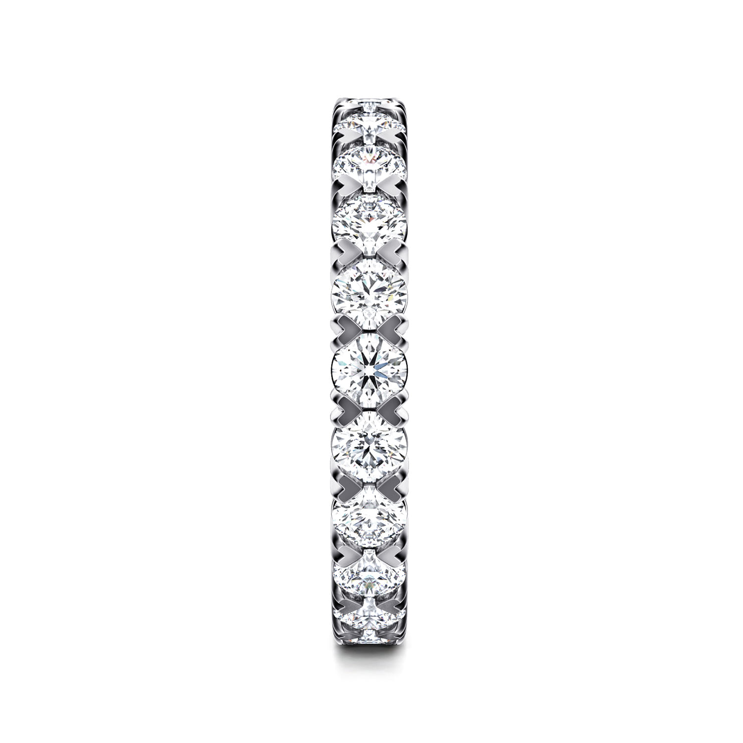 Eternity Band Wedding Ring in 14k White Gold with Round Natural Diamond at Gabriel & Co. - Shot 4