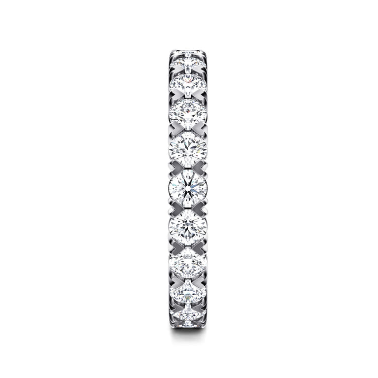 Eternity Band Wedding Ring in 14k White Gold with Round Natural Diamond at Gabriel & Co. - Shot 4