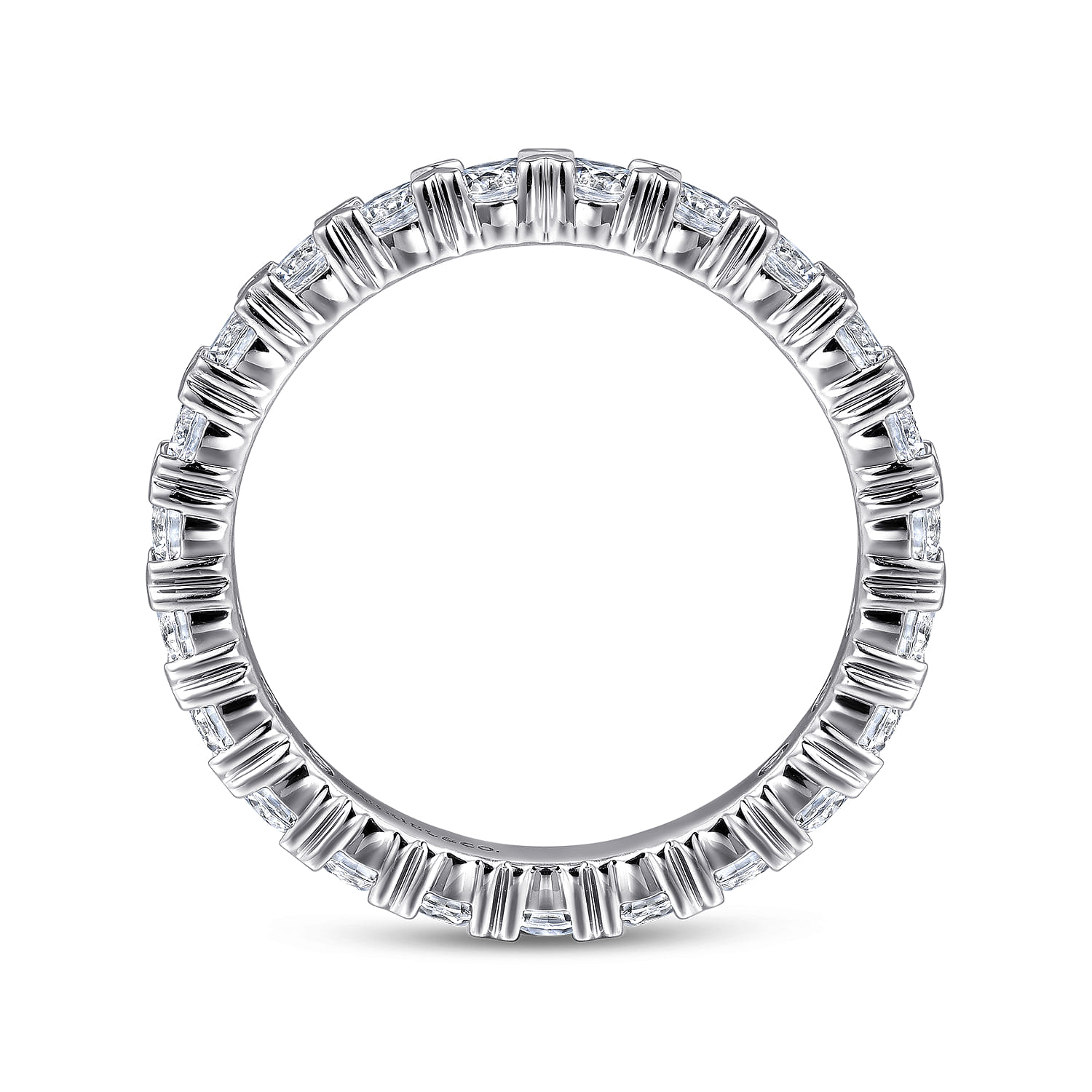 Eternity Band Wedding Ring in 14k White Gold with Round Natural Diamond at Gabriel & Co. - Shot 2