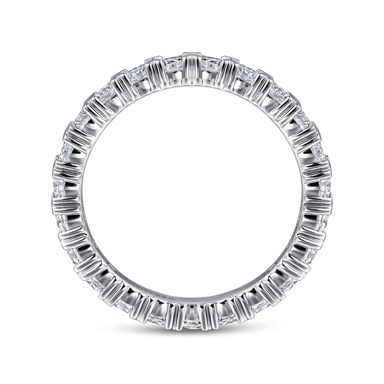 Eternity Band Wedding Ring in 14k White Gold with Round Natural Diamond at Gabriel & Co. - Shot 2