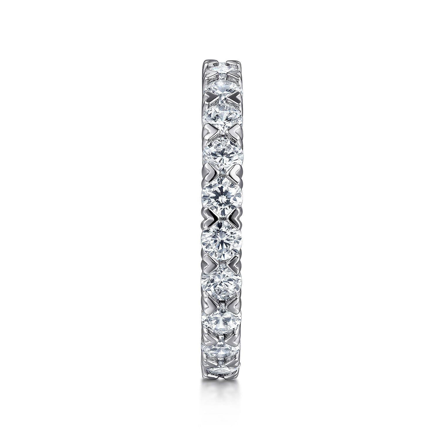 Eternity Band Wedding Ring in 14k White Gold with Round Natural Diamond at Gabriel & Co. - Shot 4