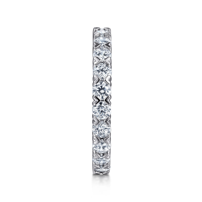 Eternity Band Wedding Ring in 14k White Gold with Round Natural Diamond at Gabriel & Co. - Shot 4