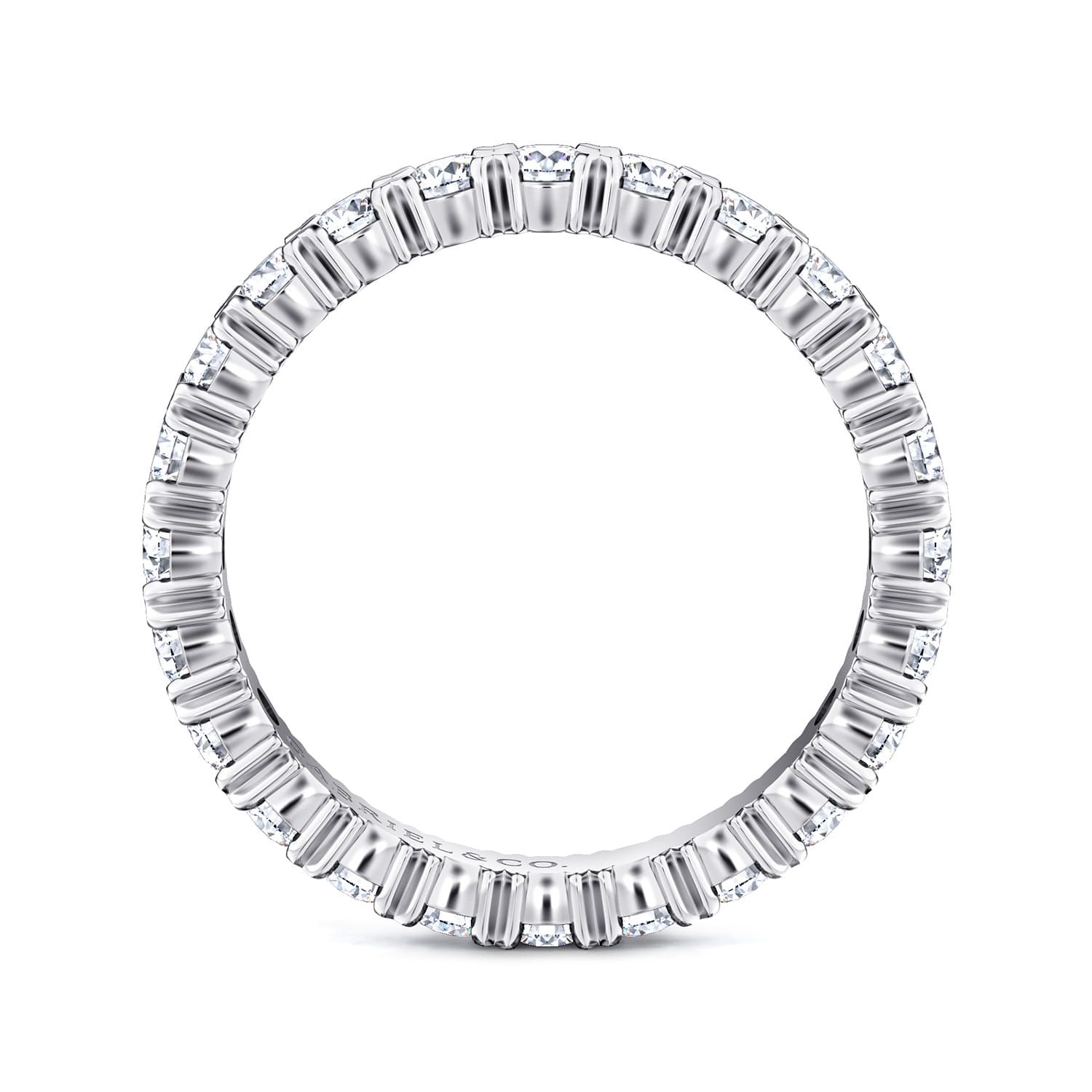 Eternity Band Wedding Ring in 14k White Gold with Round Natural Diamond at Gabriel & Co. - Shot 2