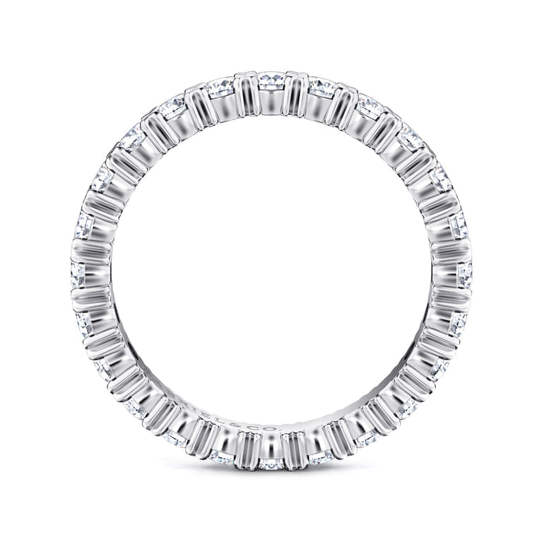 Eternity Band Wedding Ring in 14k White Gold with Round Natural Diamond at Gabriel & Co. - Shot 2