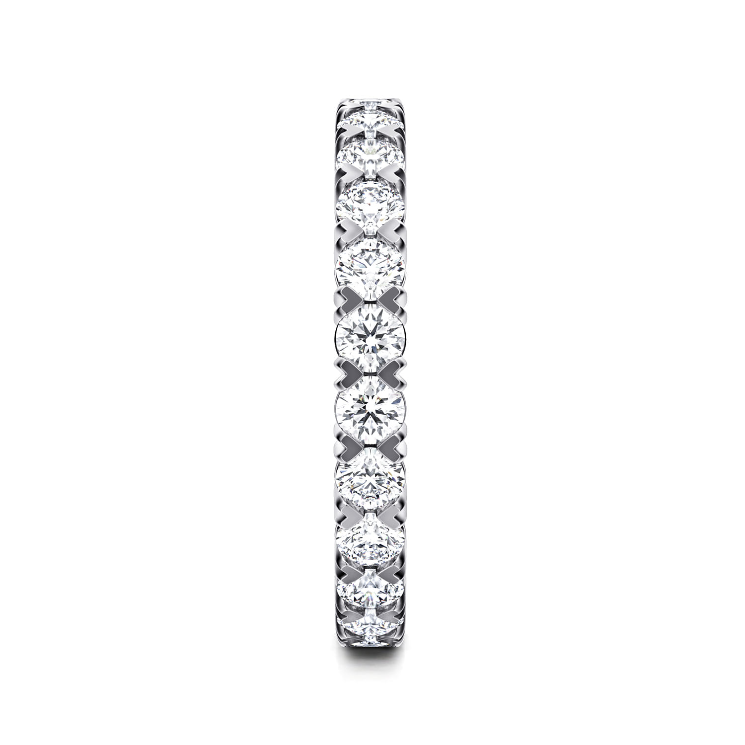 Eternity Band Wedding Ring in 14k White Gold with Round Natural Diamond at Gabriel & Co. - Shot 4