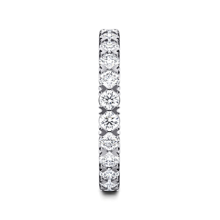 Eternity Band Wedding Ring in 14k White Gold with Round Natural Diamond at Gabriel & Co. - Shot 4