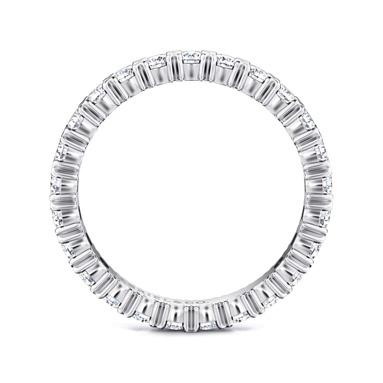 Eternity Band Wedding Ring in 14k White Gold with Round Natural Diamond at Gabriel & Co. - Shot 2