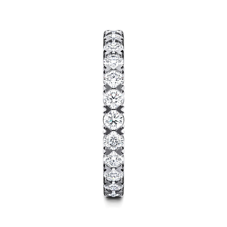 Eternity Band Wedding Ring in 14k White Gold with Round Natural Diamond at Gabriel & Co. - Shot 4