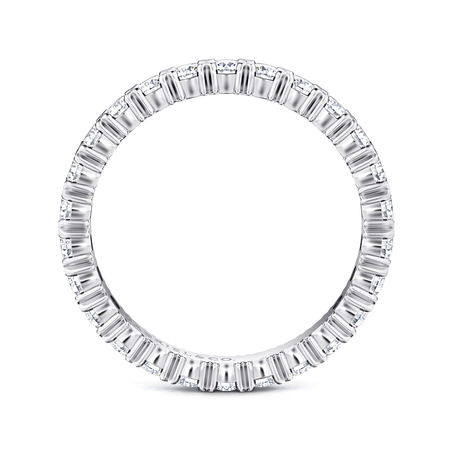Eternity Band Wedding Ring in 14k White Gold with Round Natural Diamond at Gabriel & Co. - Shot 2