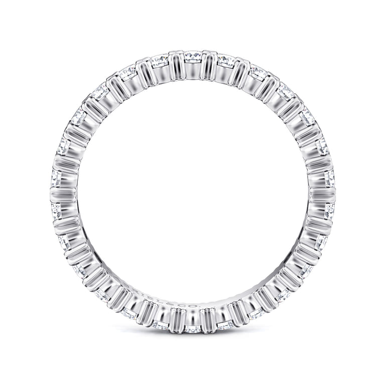 Eternity Band Wedding Ring in 14k White Gold with Round Natural Diamond at Gabriel & Co. - Shot 2