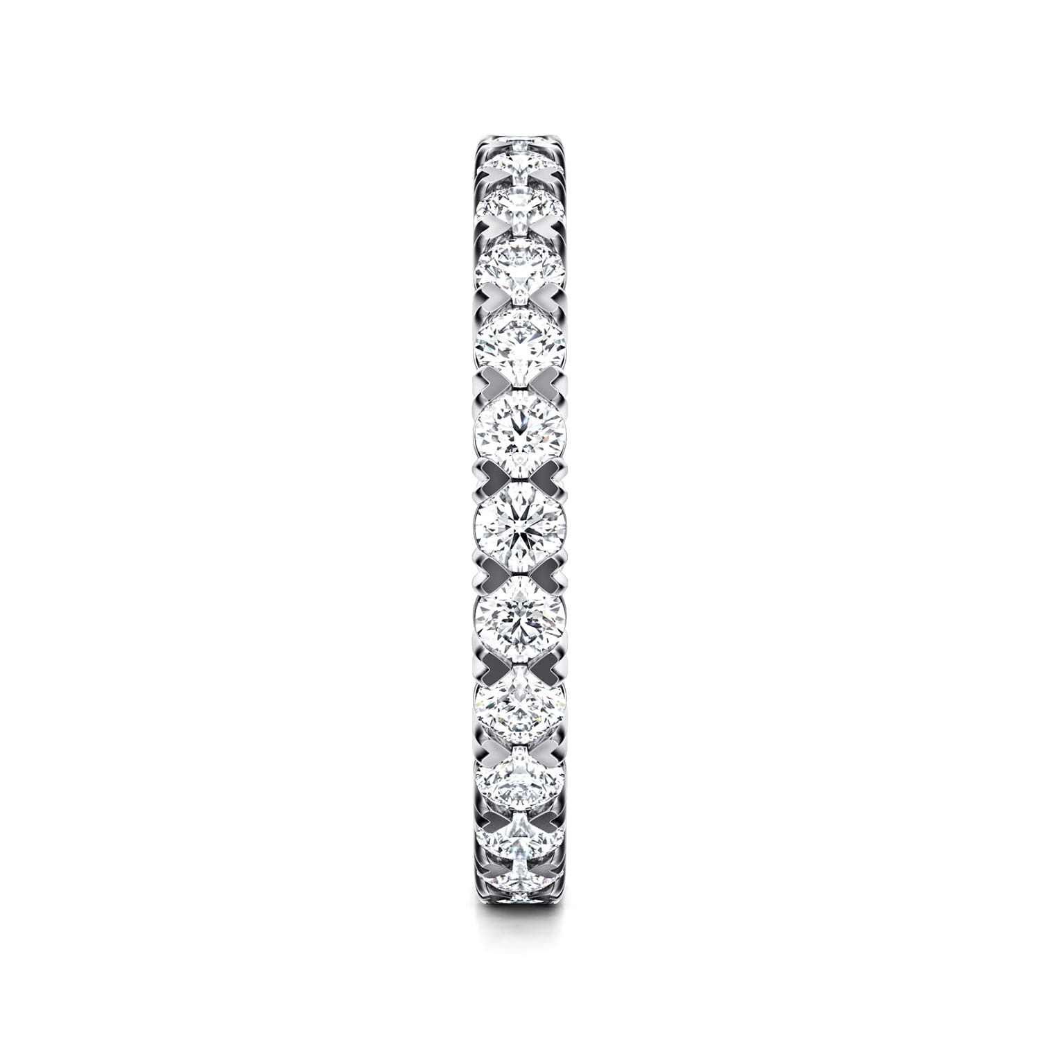 Eternity Band Wedding Ring in 14k White Gold with Round Natural Diamond at Gabriel & Co. - Shot 4