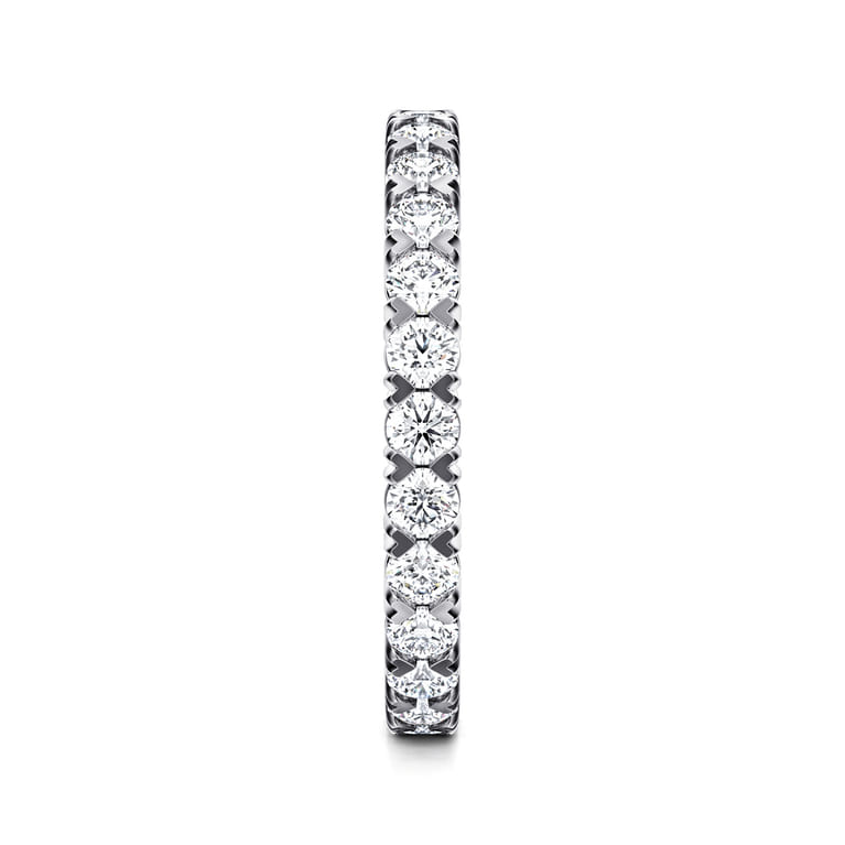 Eternity Band Wedding Ring in 14k White Gold with Round Natural Diamond at Gabriel & Co. - Shot 4