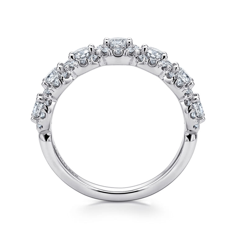 Fancy Wedding Ring in 14k White Gold with Round Natural Diamond at Gabriel & Co. - Shot 2