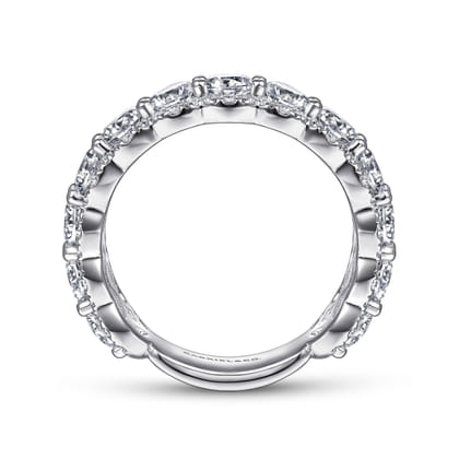 14K White Gold Round Diamond Halo Anniversary Band
