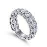 Fancy Wedding Ring in 14k White Gold with Round Natural Diamond at Gabriel & Co.