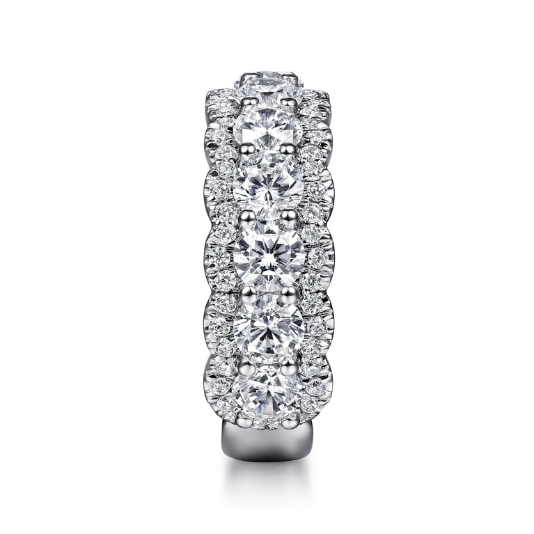 Fancy Wedding Ring in 14k White Gold with Round Natural Diamond at Gabriel & Co. - Shot 4